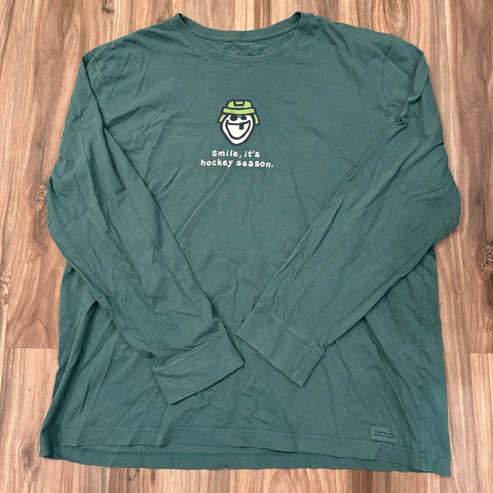 Life Is Good Smile It’s Hockey Season Long Sleeve Shirt